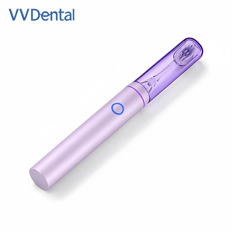 Dental Sonic Electric Toothbrush Purple Sweep‑Vibration USB Rechargeable with 2 Replaceable Brush Heads Home Dental Teeth Clean
