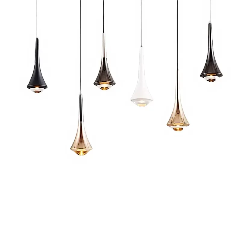 ‌Modern Minimalist Glass LED Chandelier Small Luxury Ceiling Light for Bedroom Restaurant  Bar Gold Finish Bedside Pendant Lamp