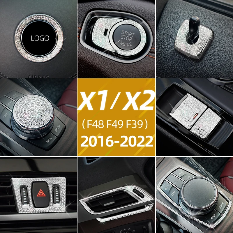 

For BMW F48 F49 F39 X1 X2-Class 2016-2022 X1 X2 Series Car Interior Steering Wheel Air Outlet Diamond Decoration