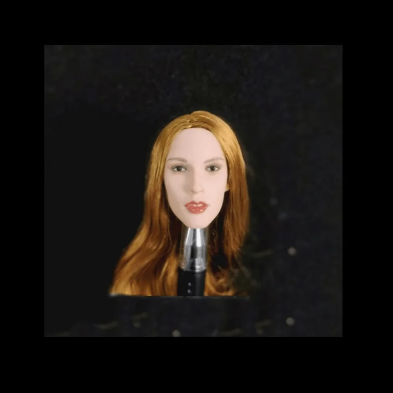 1/6 نسبة نحت الرأس مثير شفاه سميكة نموذج أنثى آسيوية PVC نبات بني ذهبي مجعد طويل مستقيم Hair12 بوصة عمل الشكل الطفل