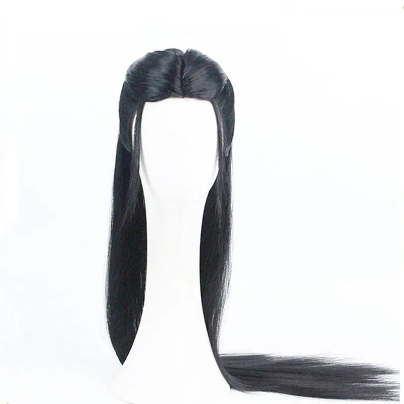 Shan Heling Warrior Hair Cosplay Nakrycia głowy Długie proste czarne produkty do włosów Hanfu Akcesoria książąt Film Play