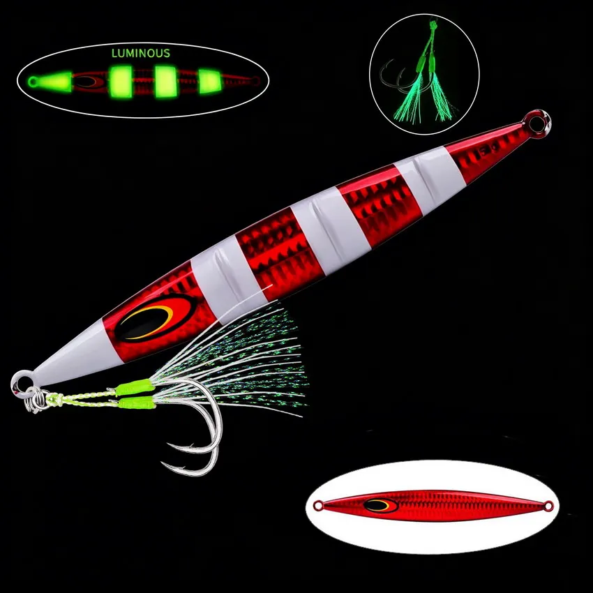 200g Lange Casting Langsam Sinkende Angeln Lockt Jigging Harte Wobbler Künstliche Köder Leuchtende Vertikale Angeln Locken Angeln Jig