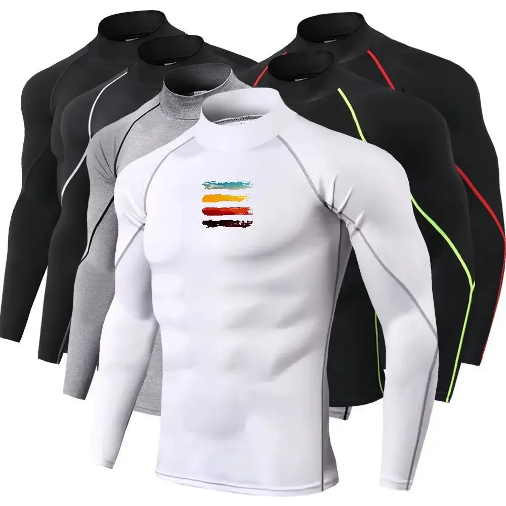Men Sport T-shirt Quick Dry Bodybuilding Running Shirt Long Sleeve Compression Top Gym T Shirt Men Fitness Tight Men Underwear