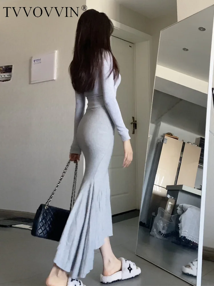 TVVOVVIN Slim Hip Skinng Fishtail Long Skirt For Female Sexy Hot Girls Spring Autumn Fashion Sweet Women Skirts Casual VWZ0 C3