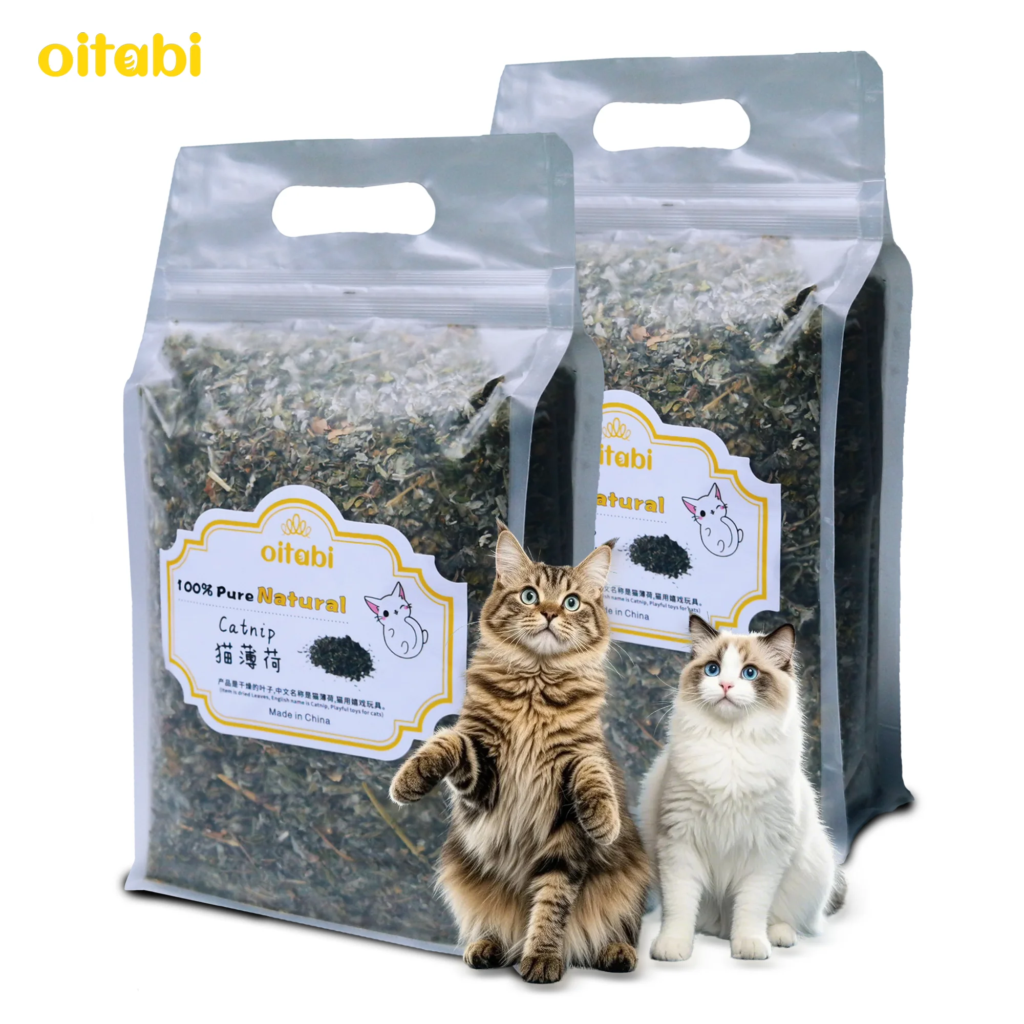 

Oitabi 150g/300g Catnip for Cats – Natural Cat Nip, Resealable – Fresh, Potent and Promotes Cat Exercise, Play and Engagement