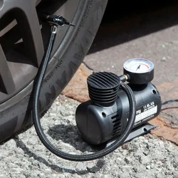 Portátil 12v 300psi mini bomba compressor de ar pneu inflator 15lpm inflar rapidamente para auto motocicleta caiaque bicicleta preto