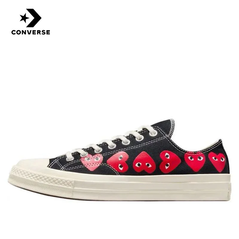 

Converse Chuck 70 lace up anti slip and wear-resistant low top board shoes for both men and women, black, white, and red