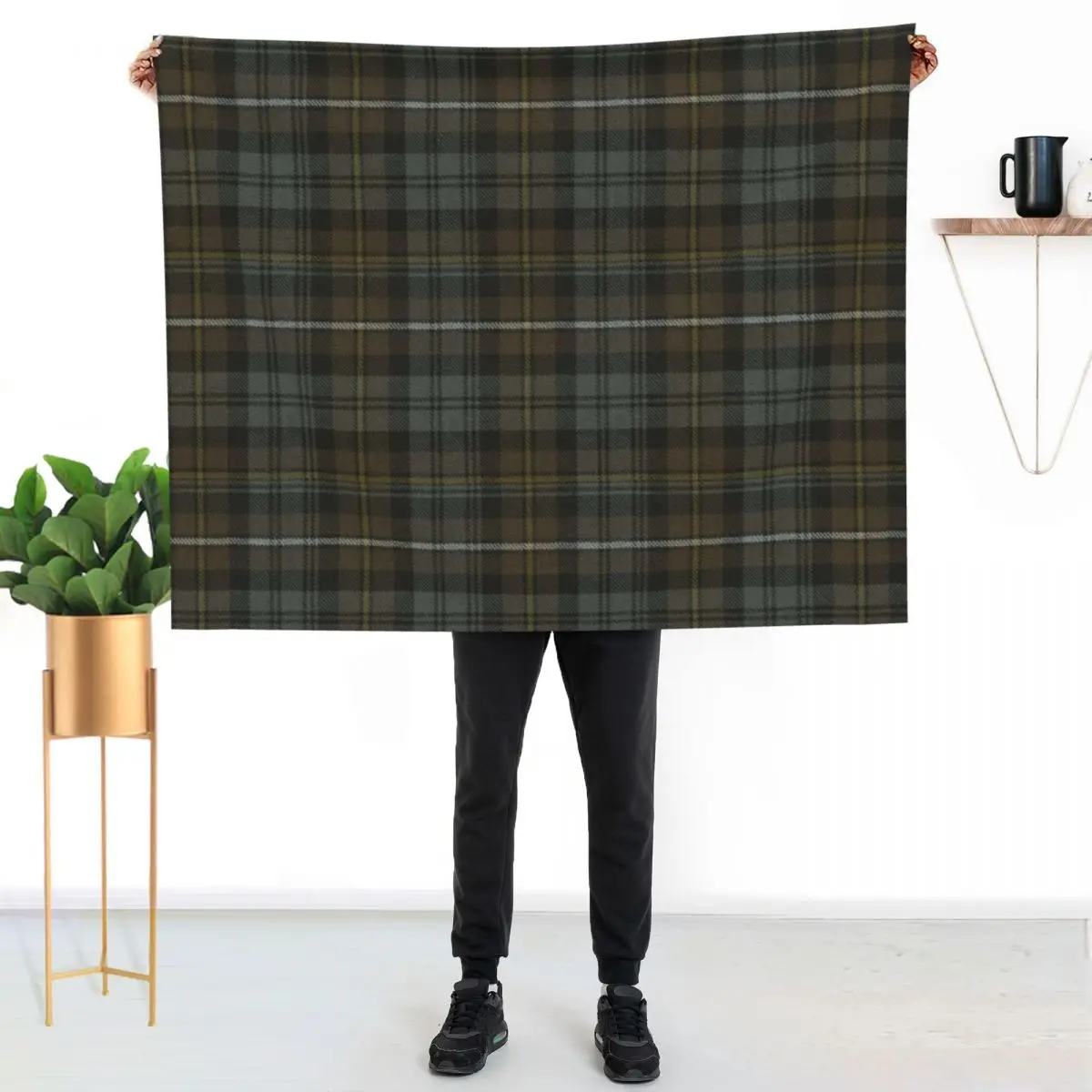 Campbell Argyll Weathered Scottish Tartan Throw Blanket couch cozy soft plush fuzzy picnic outdoor blanket