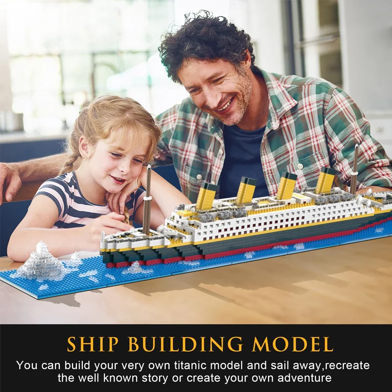 

Новинка, 1872 шт., DIY Титаник, гигантский корабль, лодка, строительные блоки, роскошный набор айсберга, круизный венчик, модель, кирпичи, игрушка для девочек, подарок для взрослых