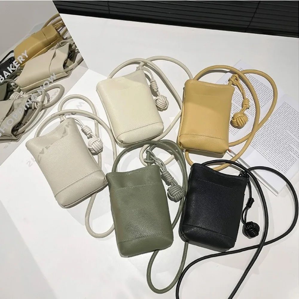 

New PU Leather Crossbody Bag Lightweight Solid Color Cell Phone Bag Delicate Small Size Travel Purse for Daily Use