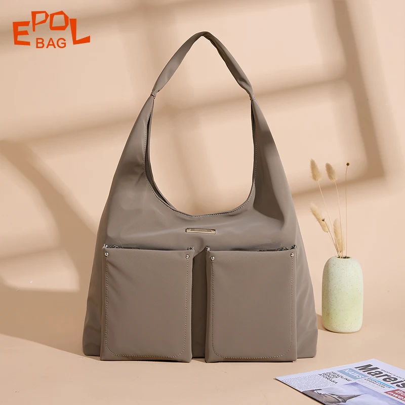 

Epol Small Handbag Women Trend 2025 Fashion Nylon Waterproof Travel Tote Bag Luxury Designer Casual Ladies Beach Bags 6116-09