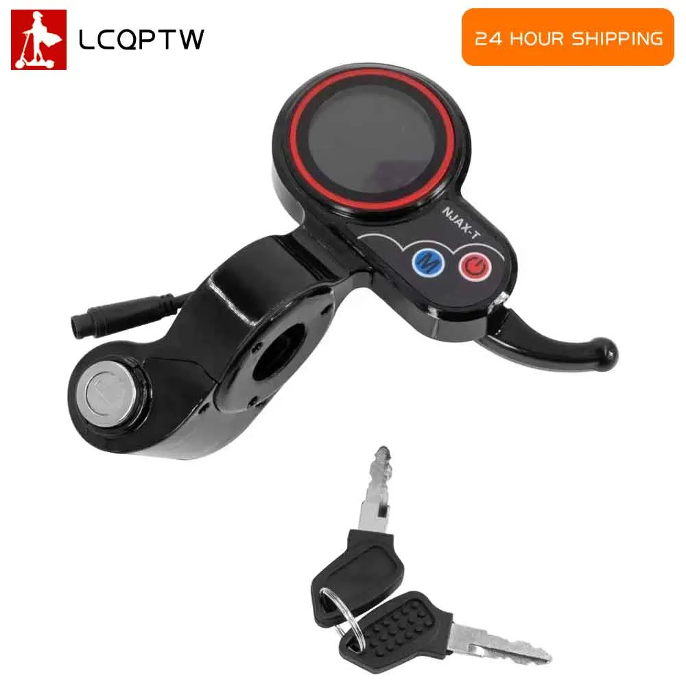 

6 Pin LED Display Dashboard Throttle With Key NJAX-T 48V For Zero 8 9 10 8X 10X 11X Electric Scooter Display Instrument
