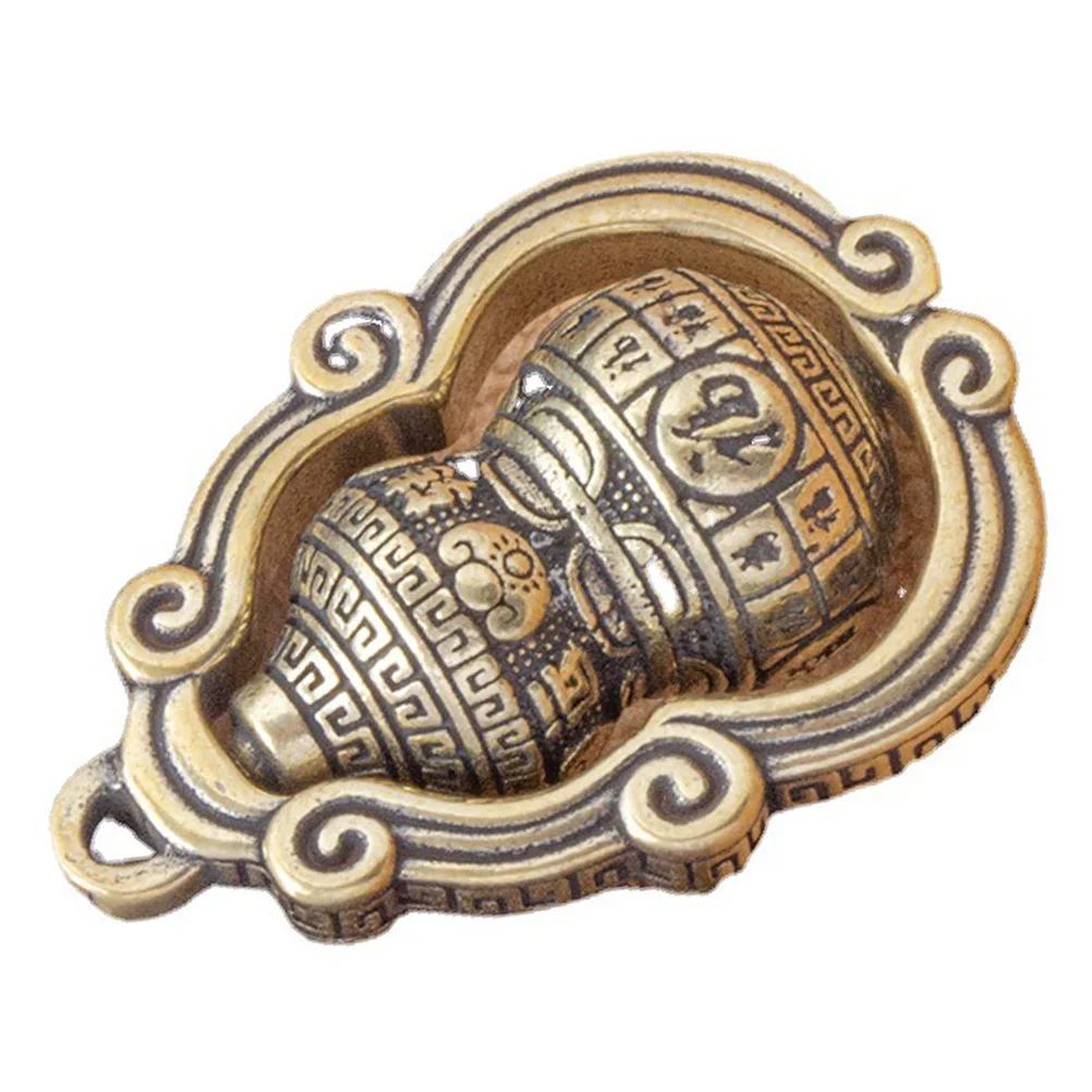 

Brass Keychain Pendant Lightweight Car Wallet Fob Chinese Style Golden Copper Retro Travel nament Decor