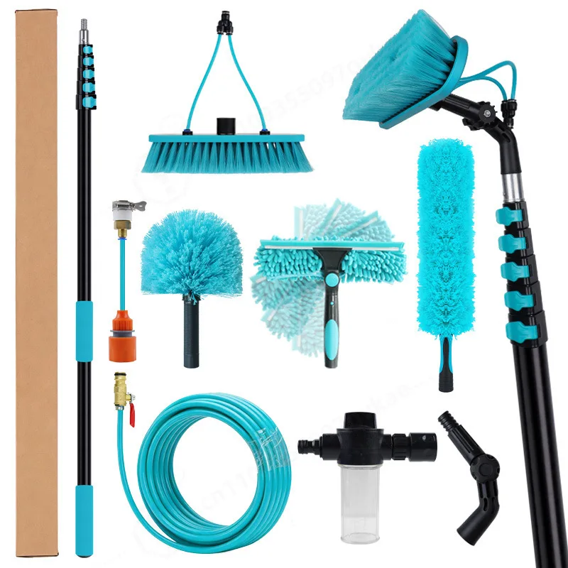3.6-4.8m Photovoltaic Panel Cleaning Tool for Solar Panels Water Brush for Glass Cleaning Extended Telescopic Brush