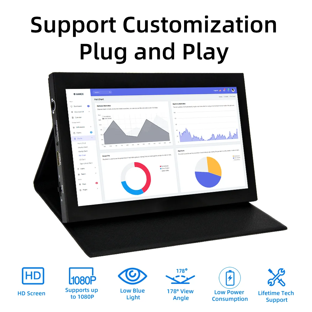 7 Zoll 1024 * 600 IPS LCD Mini HDMI Touchscreen für Raspberry Pi 5 Windows PC Display Spielkonsole mit Gehäusehalter