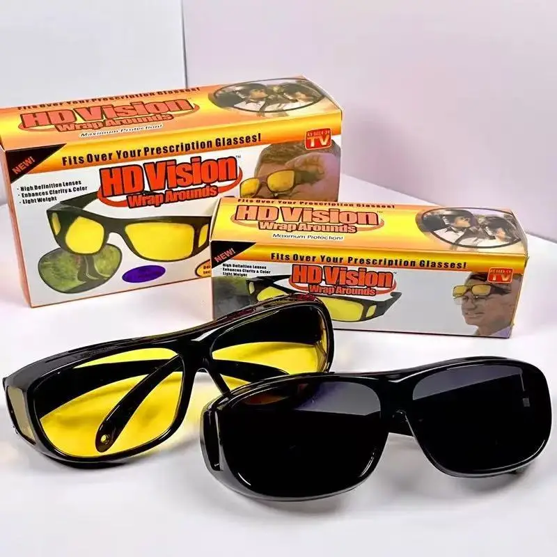 Men Over-glasses Polarized Night Vision Goggles Windproof Dustproof Outdoor Sports Glasses for Cycling Labor Work Myopia Wear