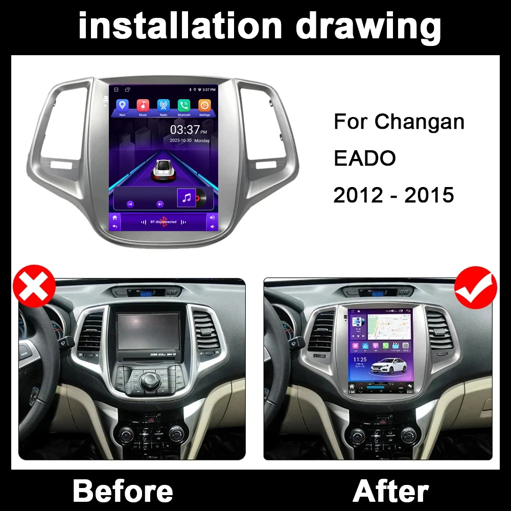 9.7 inch For Changan EADO 2012-2015 android 13 Car Radio GPS Navigation Carplay Multimedia Player Auto Stereo QLED BT WIFI