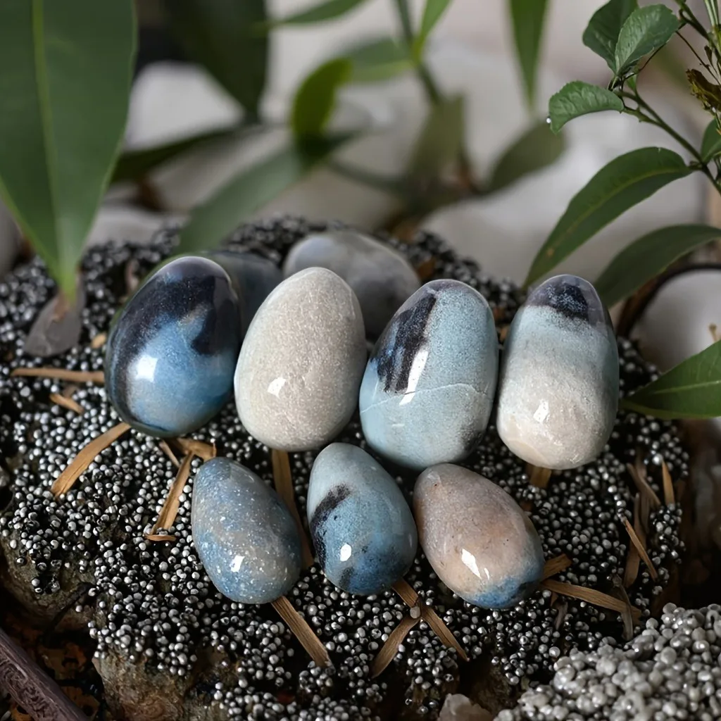 1PC Highly Polished Eggshell Hydroxyapatite Egg Sculpture Glossy Finish Home Decor Gift For Housewarming Party