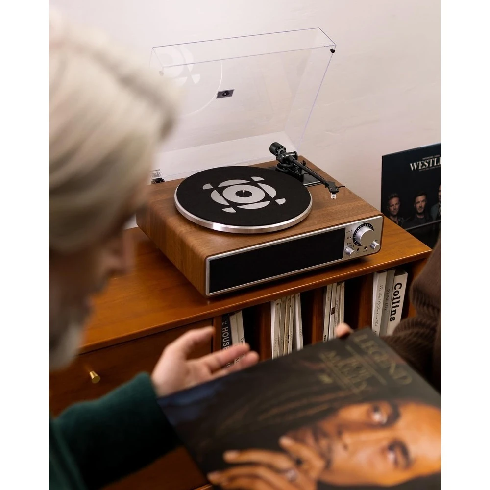 ترقية جديدة مشغل تسجيلات الفينيل الكل في واحد مع بلوتوث 5.4، مكبرات صوت مدمجة على القرص الدوار HiFi، فونو بريمب - جودة عالية #6