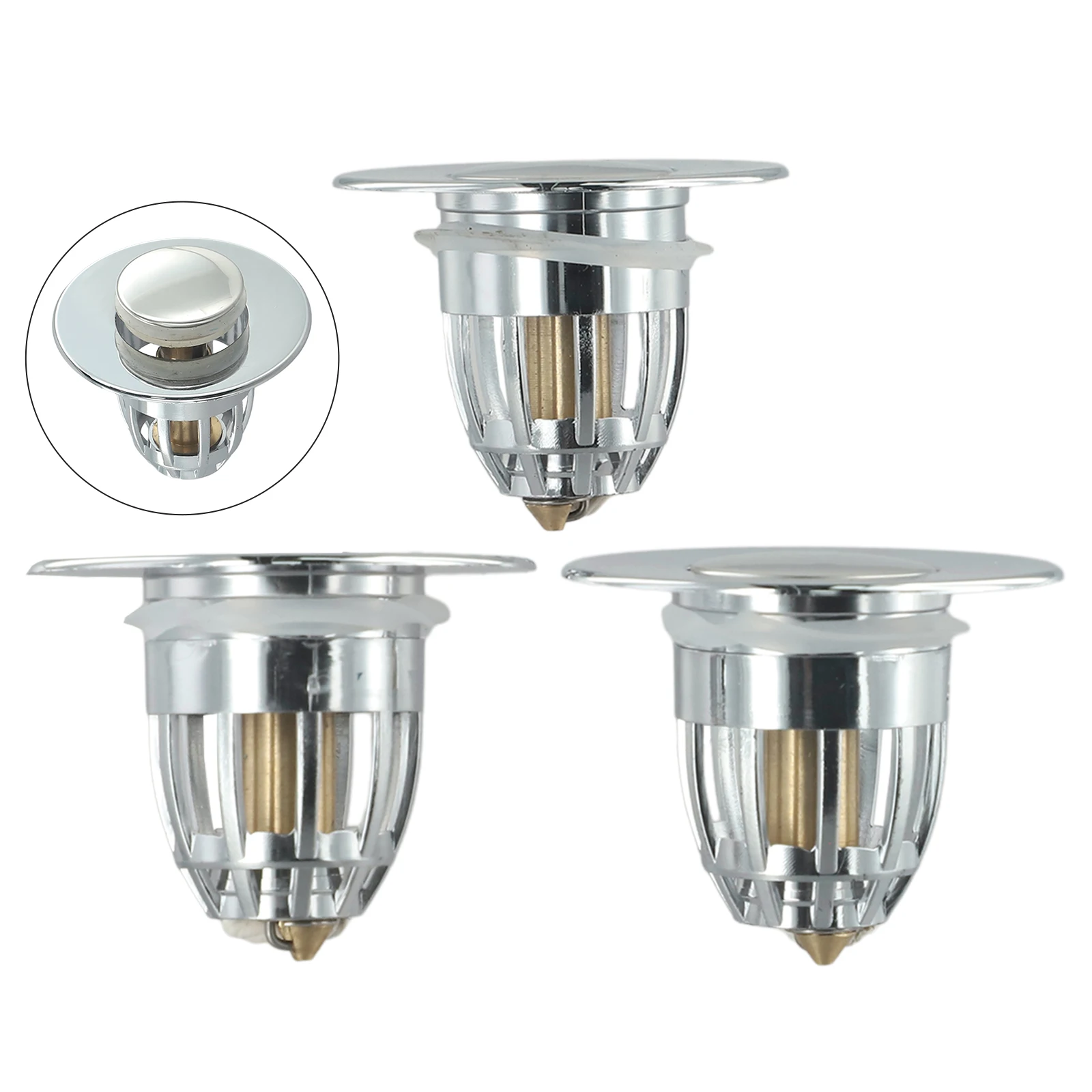 1/3PCS Copper Core Filter Bathroom Sink Stopper Wash Basin Core Bounce Up Drain Filter For Domestic Laundry Pools Mop Pools