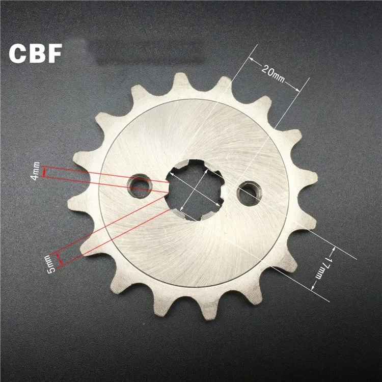 Motorcycle Front Sprocket 15/16/17 Teeth 428Chain Sprockets For HONDA CBF125 CB125 CBR125 CBZ125 XR125 XLR125 Senda125 For Kymco