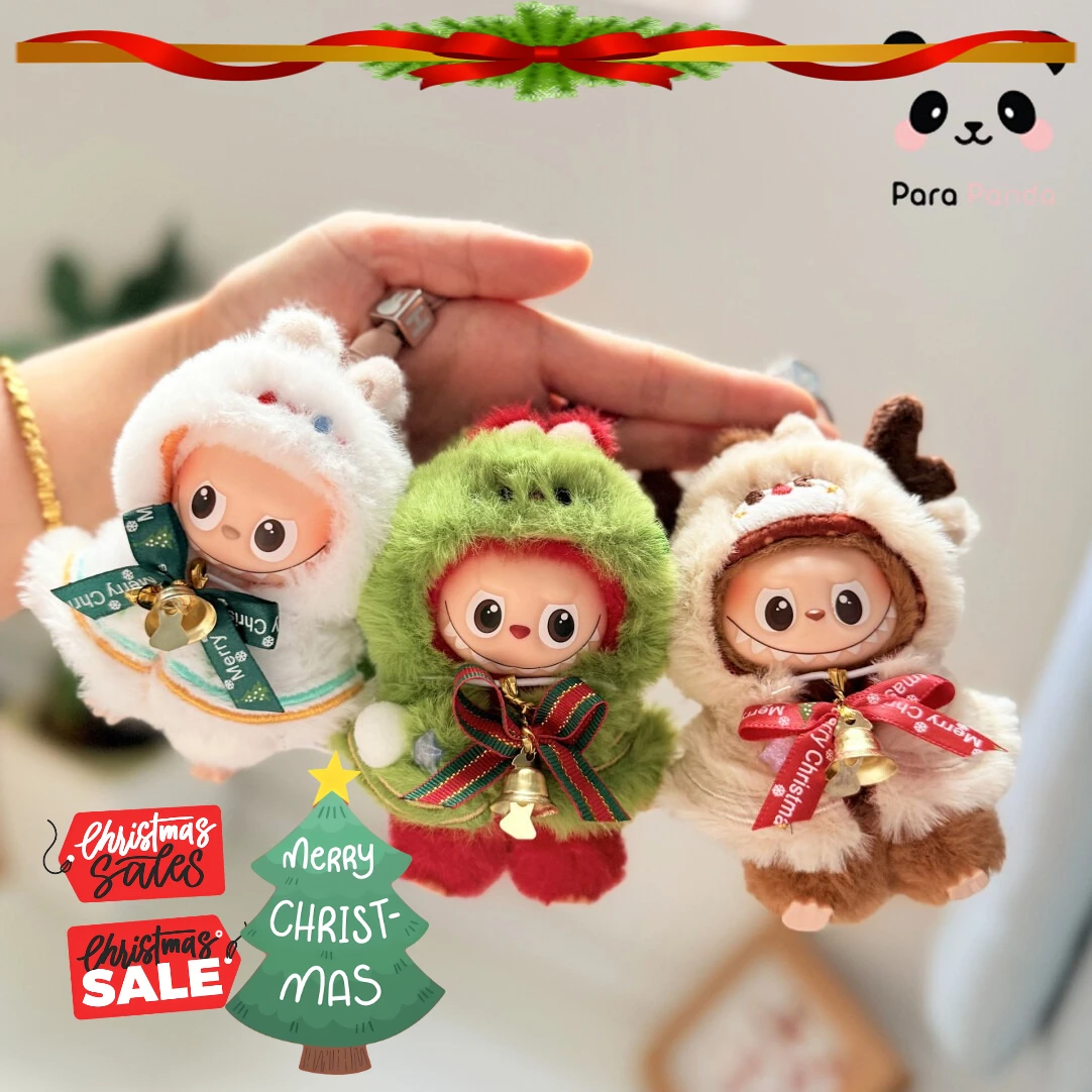 Nieuwe Trendy 10 cm Mini Labubu 4.0 Kerst Elf Mantel Cape Pop Kleding Accessoire voor Labubu 4e Gen Kerstboom Outfit