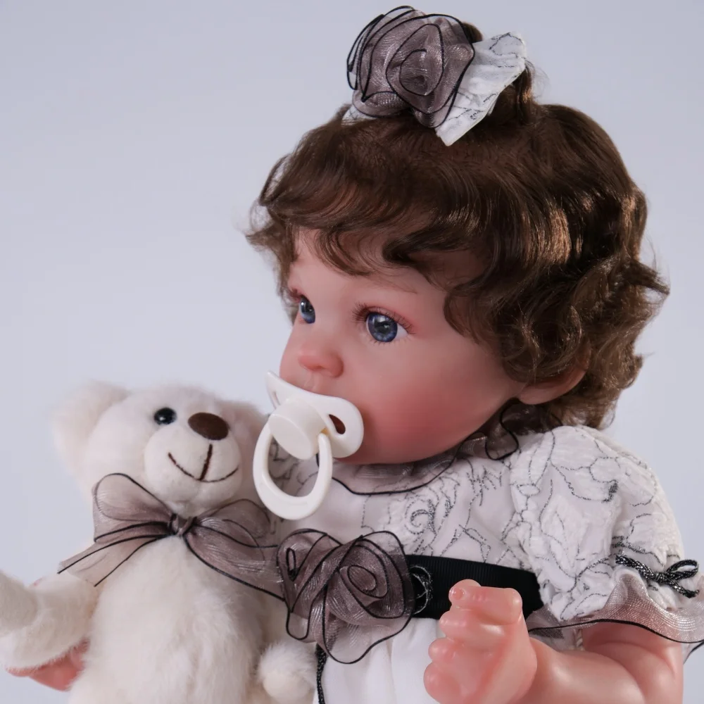 

Cloveray 24 inch Original Realistic Reborn Baby Doll Soothe High-quality Vinyl Doll Baby Companion Toy Kid Xmas Birthday Gift