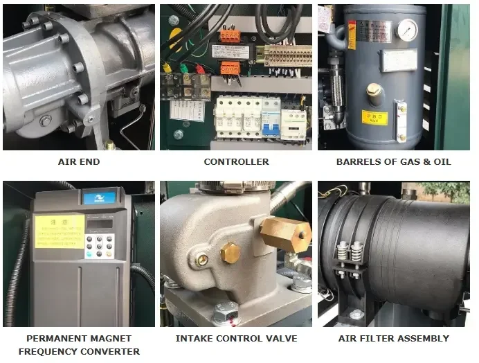 Electric Silent Oil Free Screw Type 15kw 22kw 37kw 75kw Air Compressor 4.5bar 6bar 8bar 9bar 10bar for Industrial