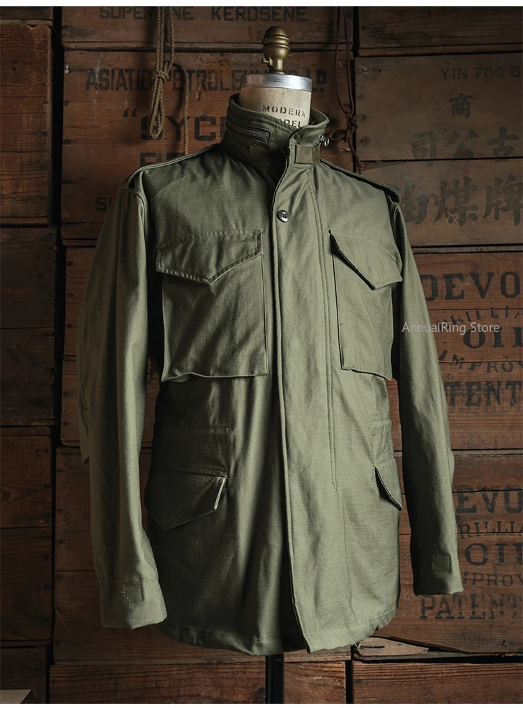 Robusto Bronson 1969 M65 chaqueta de campo satinado mezclado M-65 chaqueta verde oliva M51 abrigo táctico