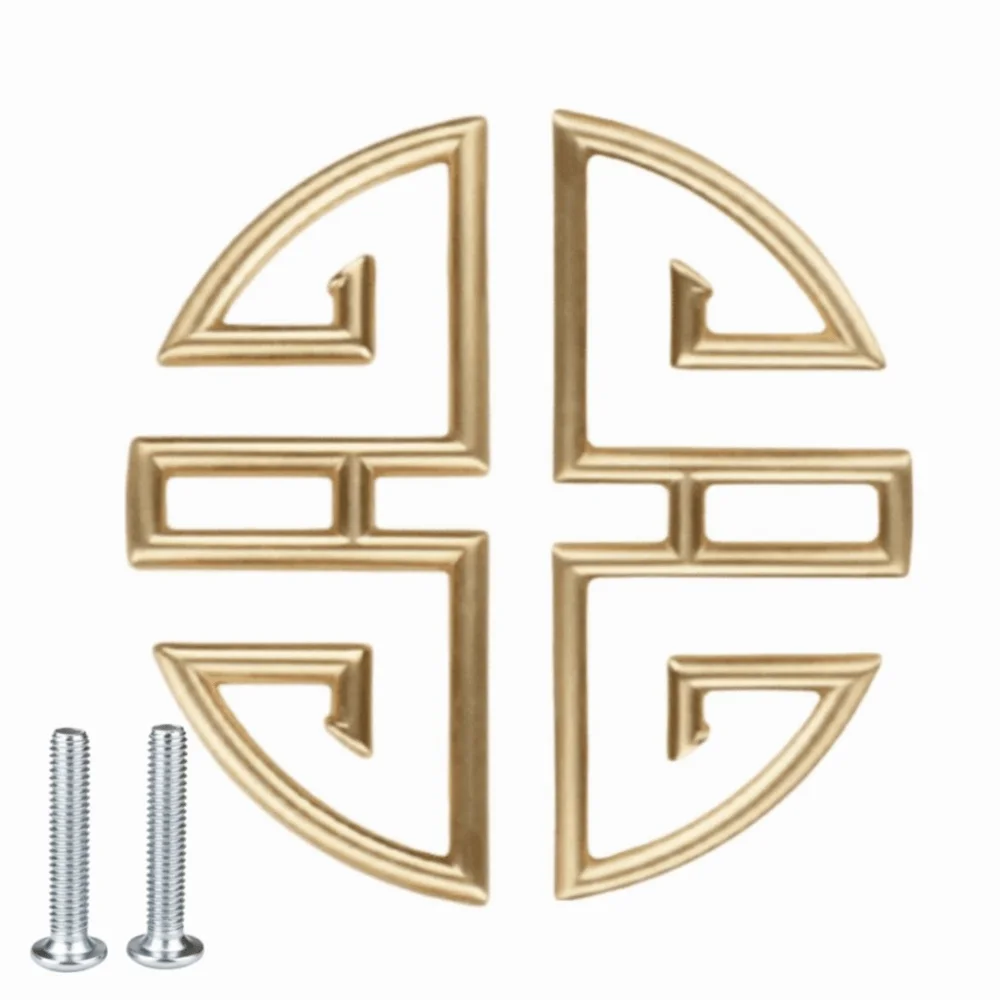 4pcs Zinc Alloy Cabinet Pull Handle Antique Style Semi-Circular Drawer Pull Handle Traditional Style 32mm Hole Distance