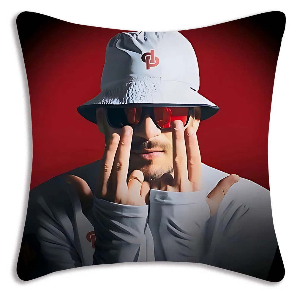 Rapper JuL C\'est Pas Des Lol Pillow Covers Cartoon Sofa Decorative Home Double-sided Printing Short Plush Cute Cushion Cover