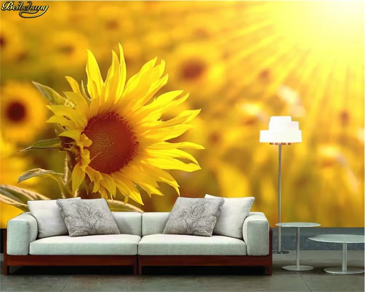 

beibehang Custom European simple flower wallpaper mural sofa living room TV background sunflower photo wall paper wall covering