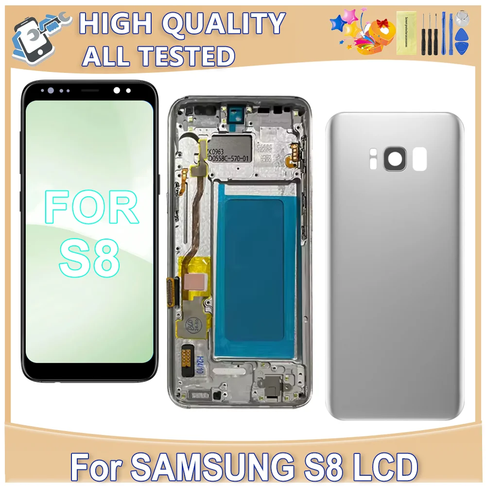 Tested TFT For Samsung S8 LCD Touch Screen Display For Samsung S8 G950 G950F SM-G950FD display Touch Screen Digitizer with Frame