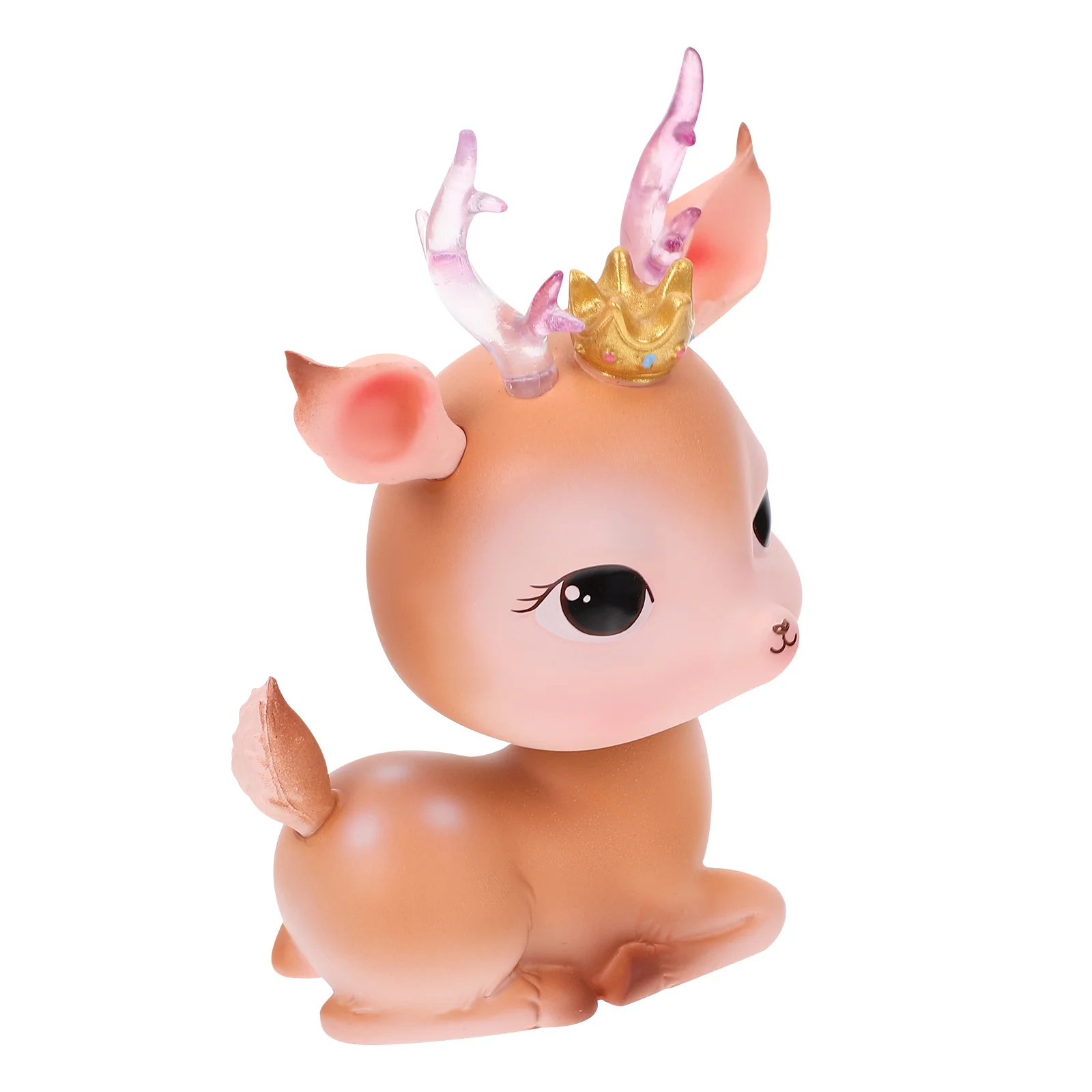 

Small Resin Deerlet Bobblehead Car Dashboard Ornament Desktop Decor Shaking Head Decorative Deer Adornment Cartoon Resin Deerlet
