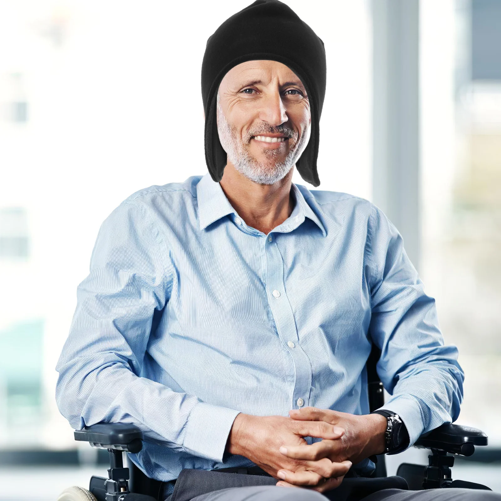 

Warm Fleece Sleep Cap For Women Men Soft Breathable Hair Bonnet Night Head Wrap For Elderly Winter Sleeping Hat