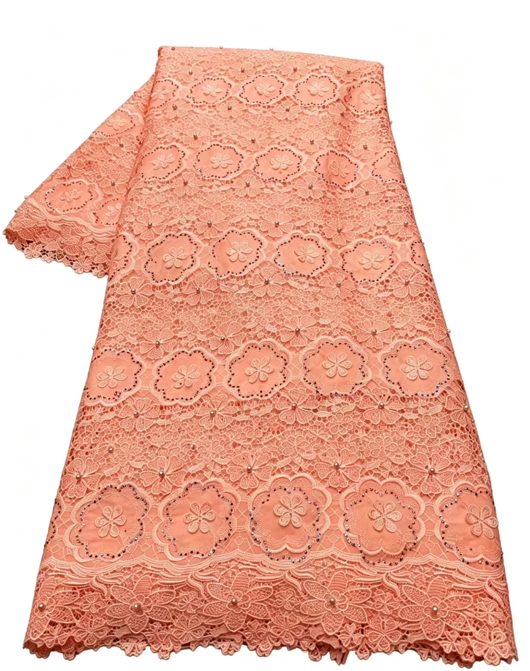 African Gilding Guipure Cord Lace Fabric 2026 Nigerian Chiffon Cotton Lace Fabric High Quality Nigerian Material Sewing