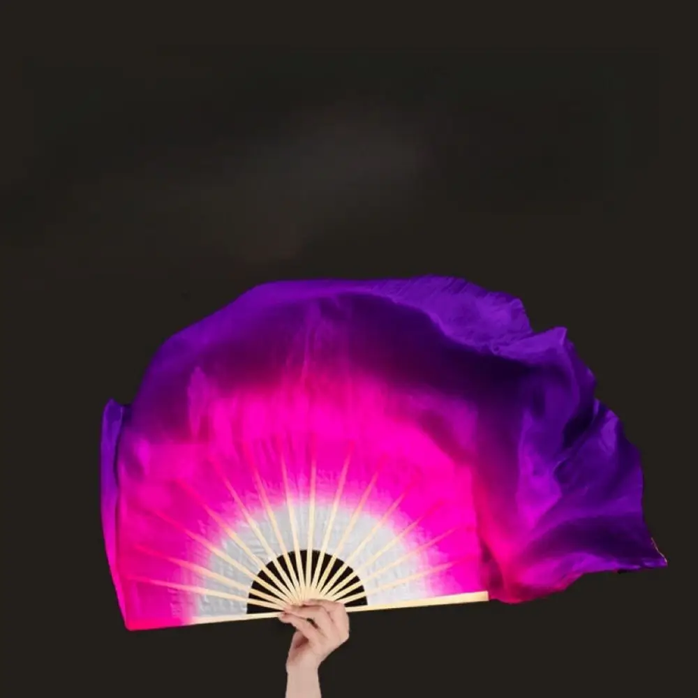 Éventail court chinois de danse du ventre en bambou de 31cm, demi-cercle en soie coloré pour enfants, 10/20cm, 10 Styles