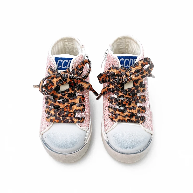 Children Dirty Sneakers Pink Glitter Star Girls Shoes 2024 Kids Boots High Top Sneakers CCDB Child Casual Shoe Girl Sports Shoe
