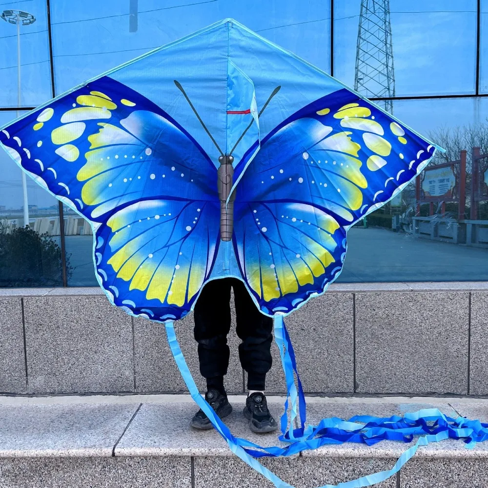 Easy To Fly Beautiful Butterfly Kite with 100 Meter Kite String Good Flying Children's Kite Colorful Peacock Kite Kid & Adult
