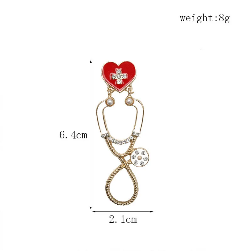 Diamond Stethoscope Pins COS Nurse Doctor Role Accessories Brooch Badges Exquisite AAA Zircon Inlay Accessories