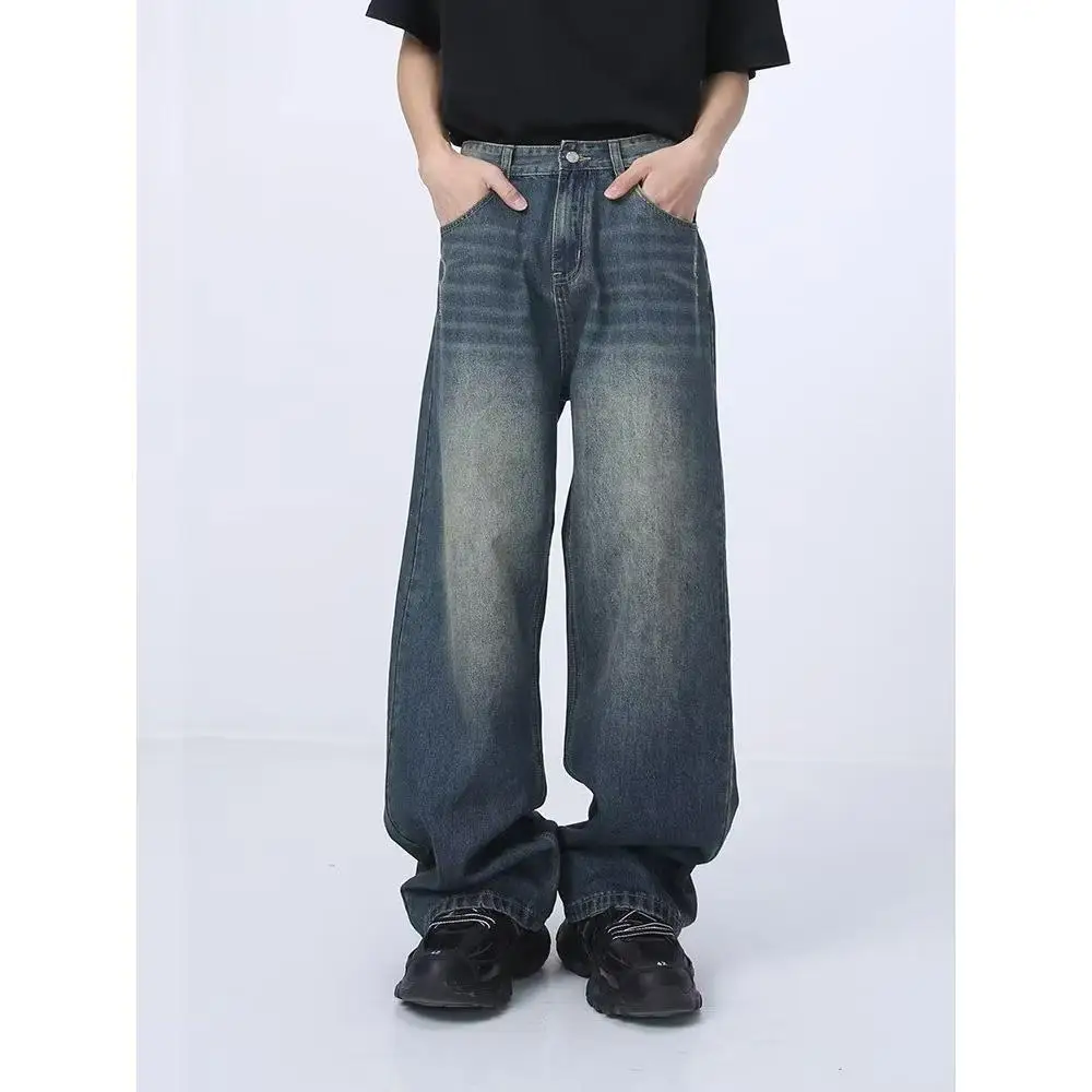 

Mens Wide Leg Baggy Jeans Y2k Casual Fashion Loose Denim Pants Work Office Streetwear
