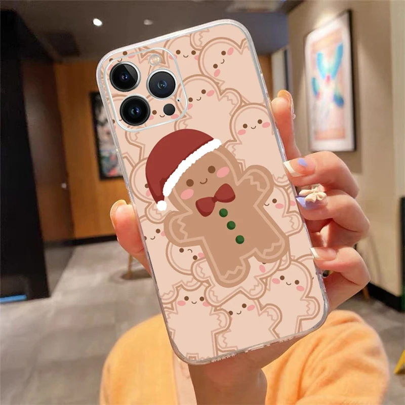 

Christmas Aesthetic Cartoon Cute Phone Case Carcasa Funda For iPhone 17 Pro Max Air 16 15 14 13 Pro Max 15 16 Pro 15Plus Case