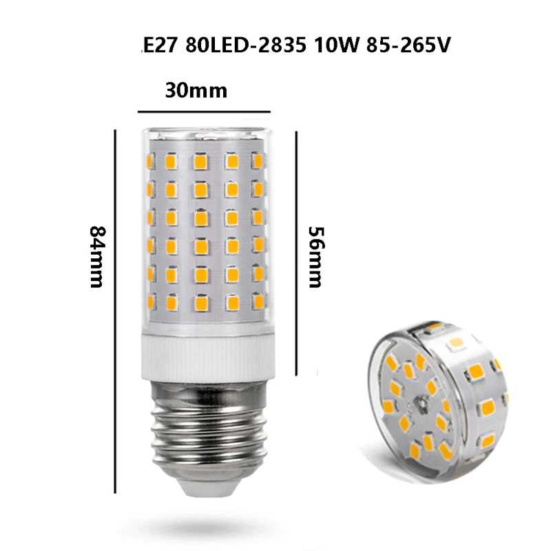 10pcs E27 E26 10W LED Ceramic Corn Lamp 84pcs 2835 Refrigerator Freezer Garage Household Supermarket Light 3000k 6000k 220v 110v