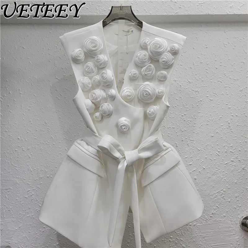 

Новый модный жилет без рукавов Весна/Лето 2026: Элитный дизайн, уникальные объемные цветы, шнуровка, трендовый фасон