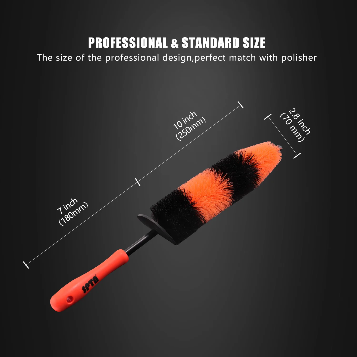 SPTA PRO Wheel Tire Scrub Brush Easy Reach Wheel Rim Detailing Long Soft Bristle for Wheels Rims Exhaust Tips Cleaning