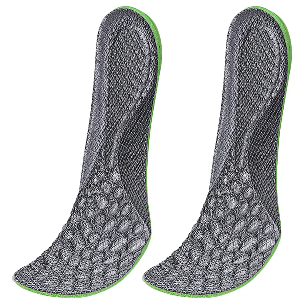 

Shoe Pads Shock Absorbing Insoles Men Breathable Grey Sports Cushioning Height Increase Non Slip Sweat Absorbing Multi function