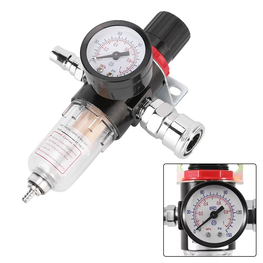 

AFR-2000 Pneumatic Filter Air Treatment Unit Pressure Regulator Compressor Reducing Valve Oil Water Separation AFR2000 Gauge