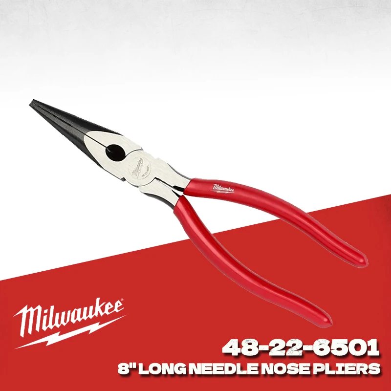 

MILWAUKEE 48-22-6501 8'' Long Nose Pliers Multi-purpose Wire Cutter Milwaukee Hand Tools