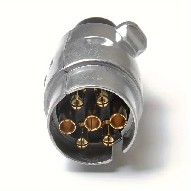 7-pinowa metalowa wtyczka do przyczepy Hak holowniczy Gniazdo światła holowniczego Samochód dostawczy Przyczepa kempingowa 12V 7-biegunowe złącza holownicze Adapter Wtyczka ze stopu aluminium