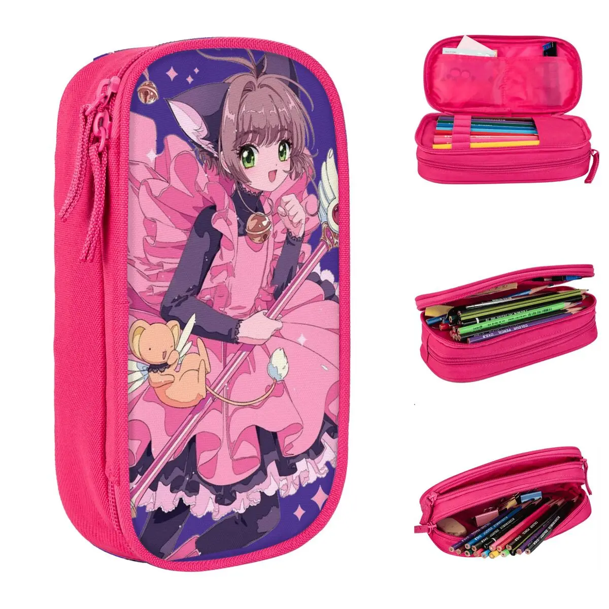 Cardcaptor Sakura The Kitty Guardian Pencil Case Pencil Pouch Pen Box Kids Large Storage Bag School Supplies Gift Stationery